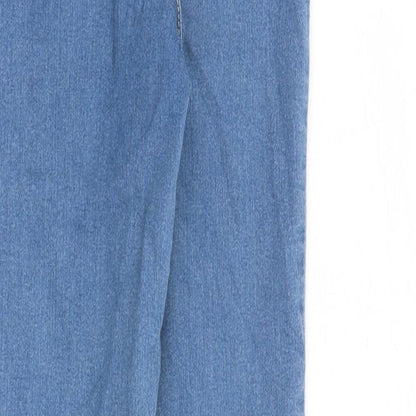 PRETTYLITTLETHING Womens Blue Cotton Skinny Jeans Size 4 L29 in Slim Zip