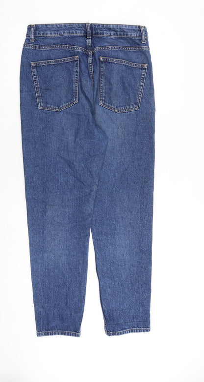 Topshop Womens Blue Cotton Tapered Jeans Size 32 in L32 in Regular Zip