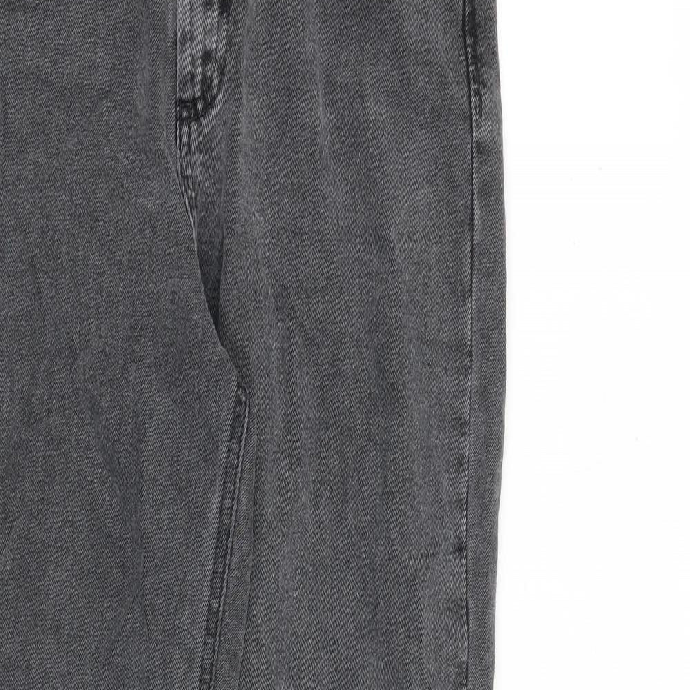 ASOS Womens Grey Cotton Straight Jeans Size 26 in L32 in Regular Zip