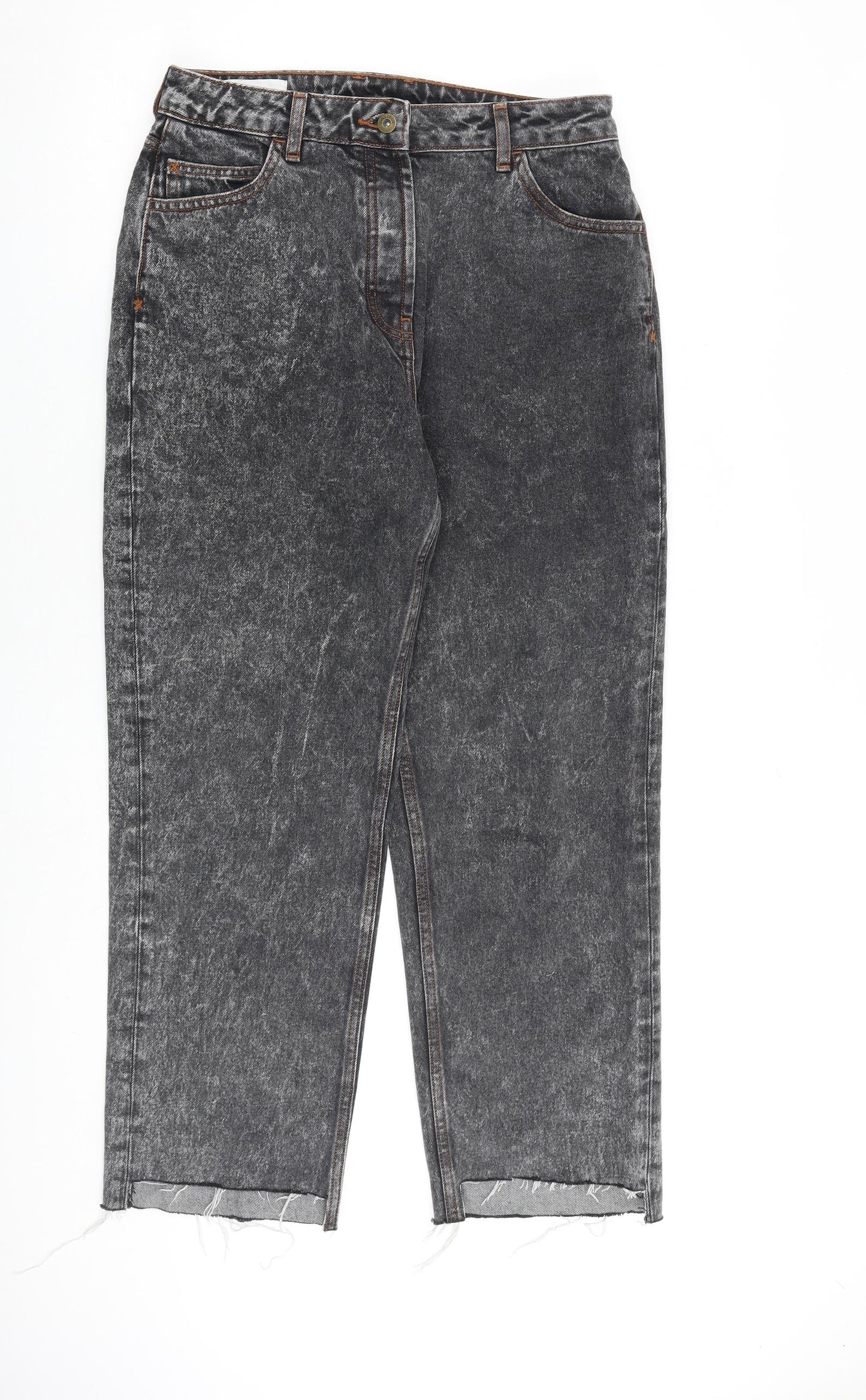 COLLUSION Womens Grey Cotton Straight Jeans Size 32 in L34 in Regular Zip