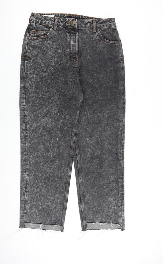 COLLUSION Womens Grey Cotton Straight Jeans Size 32 in L34 in Regular Zip