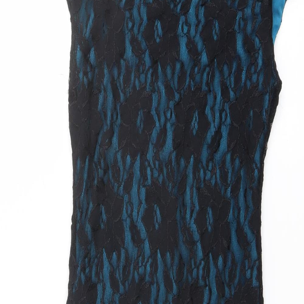 Miss Selfridge Womens Black Nylon Shift Size 12 Round Neck Pullover