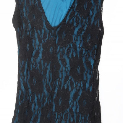 Miss Selfridge Womens Black Nylon Shift Size 12 Round Neck Pullover