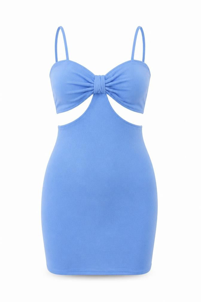 H&M Womens Blue Polyester Bodycon Size L Sweetheart Pullover