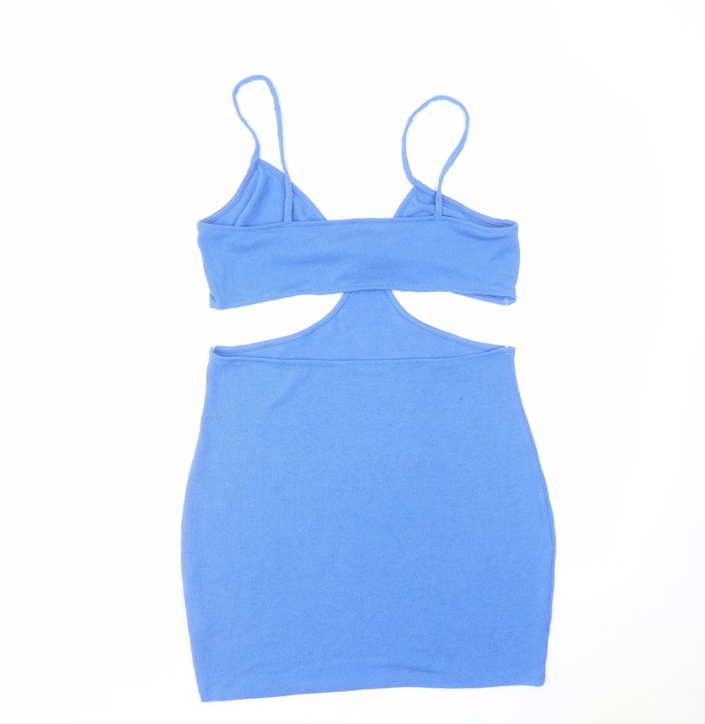 H&M Womens Blue Polyester Bodycon Size L Sweetheart Pullover