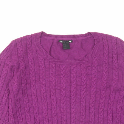 Womens UK Size M H&M Purple Pullover Jumper