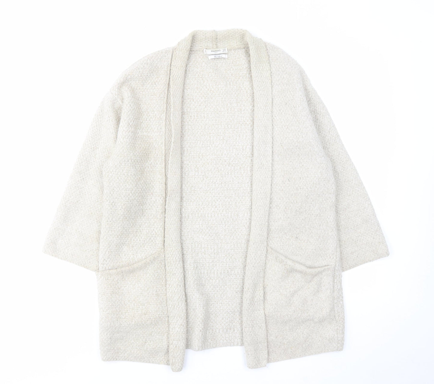 Womens UK Size S Mango Beige Cardigan Jumper
