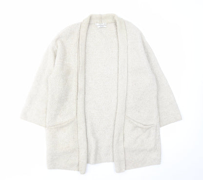 Womens UK Size S Mango Beige Cardigan Jumper