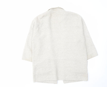 Womens UK Size S Mango Beige Cardigan Jumper