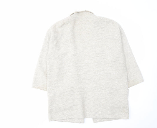 Womens UK Size S Mango Beige Cardigan Jumper