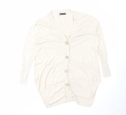 Womens UK Size L Marks and Spencer Beige Cardigan Jumper