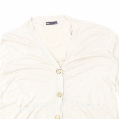 Womens UK Size L Marks and Spencer Beige Cardigan Jumper