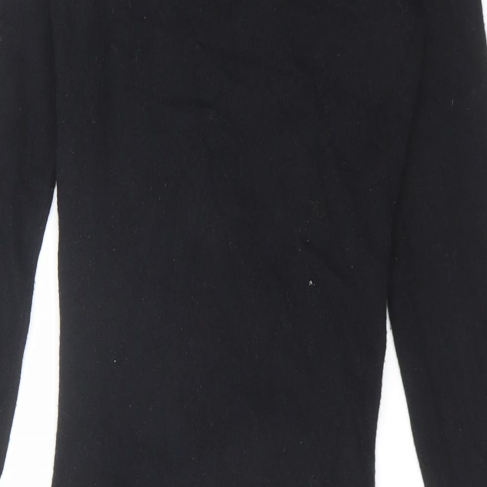 Monsoon Womens Black Striped Viscose A-Line Size 10 V-Neck Pullover