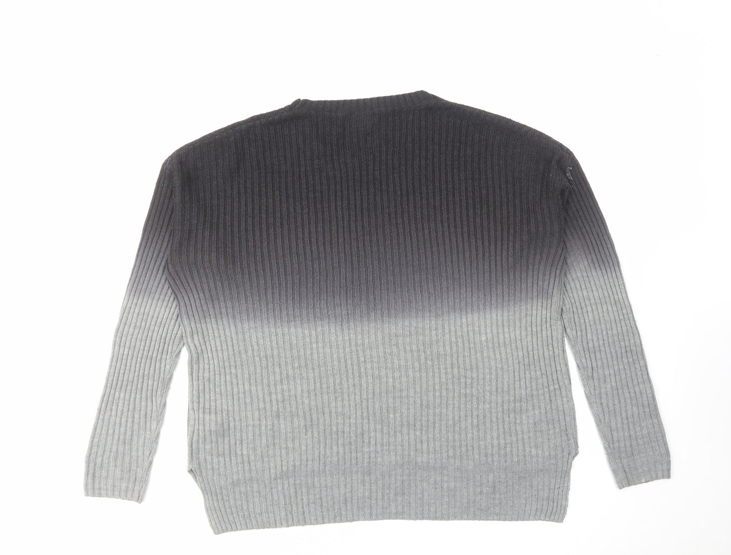 Topshop Womens Grey Round Neck Acrylic Pullover Jumper Size 8
