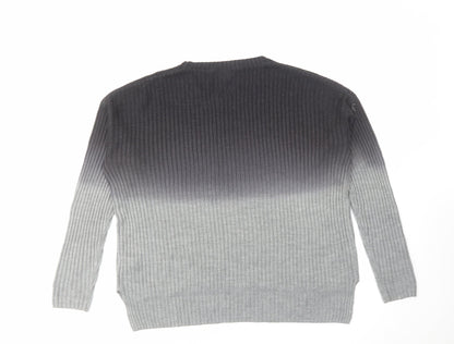 Topshop Womens Grey Round Neck Acrylic Pullover Jumper Size 8