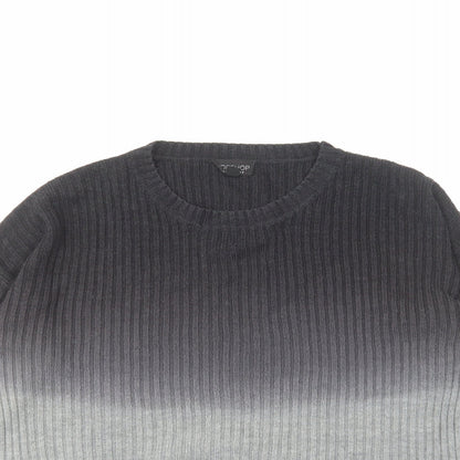 Topshop Womens Grey Round Neck Acrylic Pullover Jumper Size 8