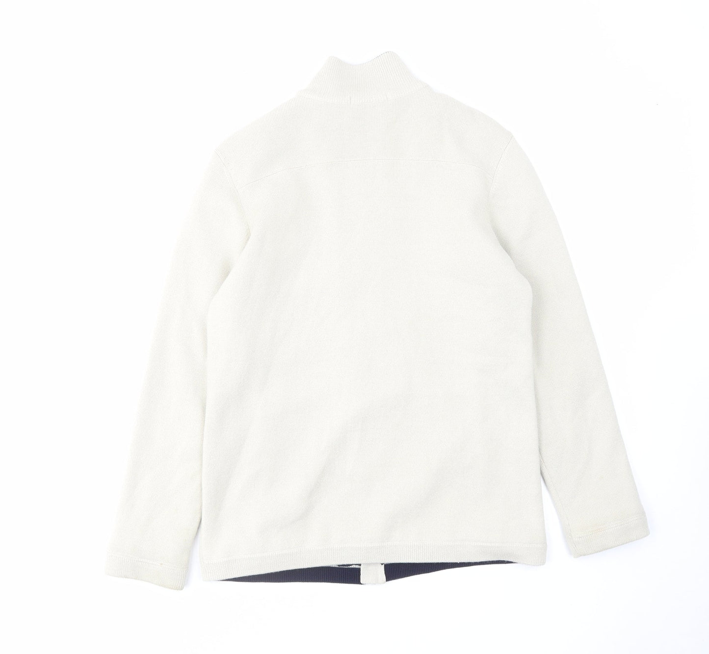 Womens UK Size 14 Marks and Spencer Beige Full Zip Jumper