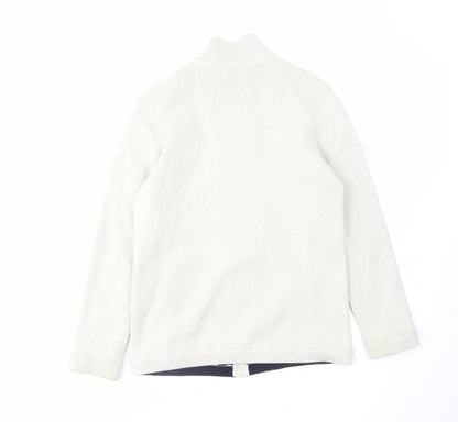 Womens UK Size 14 Marks and Spencer Beige Full Zip Jumper