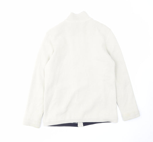 Womens UK Size 14 Marks and Spencer Beige Full Zip Jumper