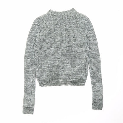 H&M Womens Green Round Neck Acrylic Pullover Jumper Size XS
