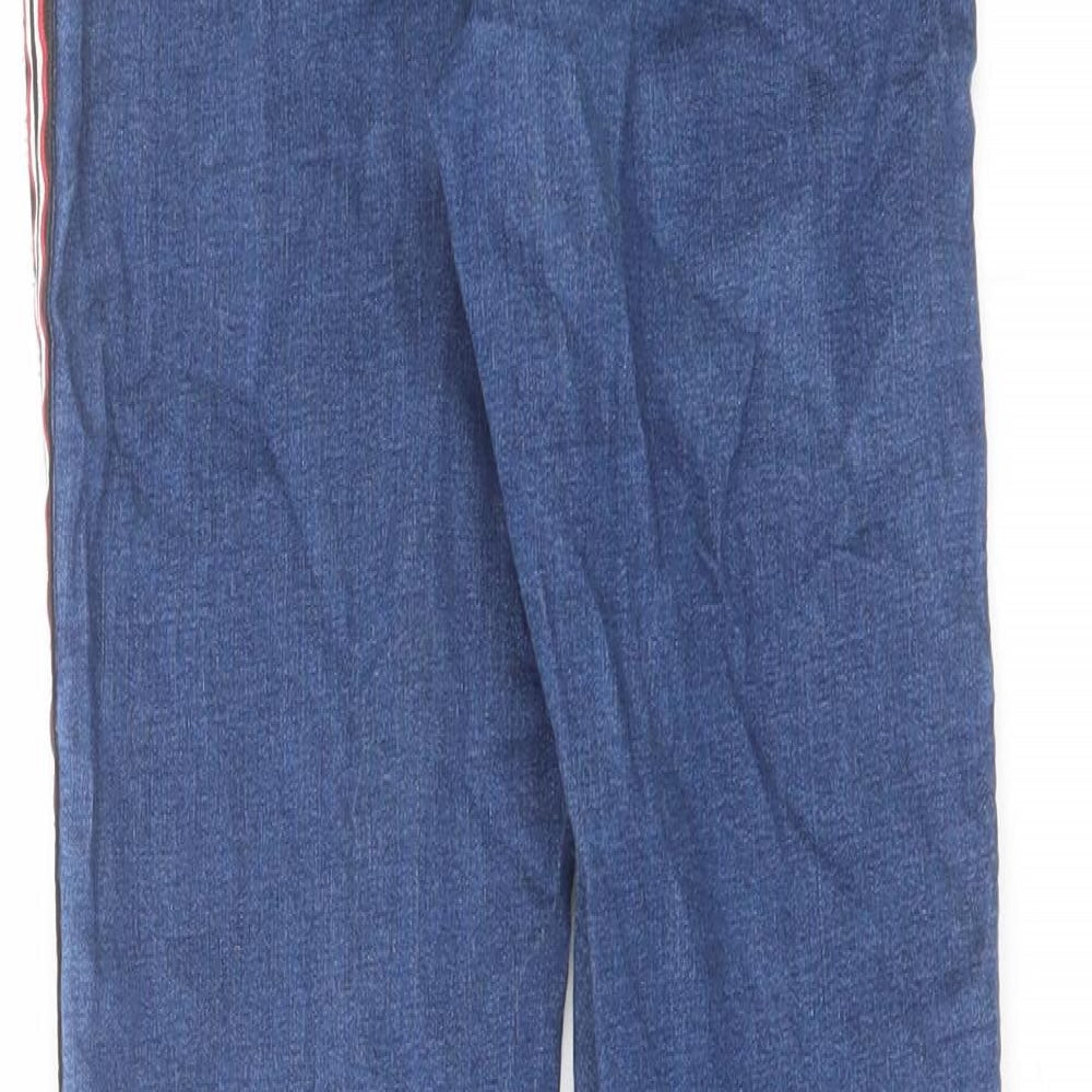 Denim & Co. Womens Blue Cotton Skinny Jeans Size 8 L27 in Regular Zip - Side Stripe Detail