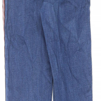 Denim & Co. Womens Blue Cotton Skinny Jeans Size 8 L27 in Regular Zip - Side Stripe Detail