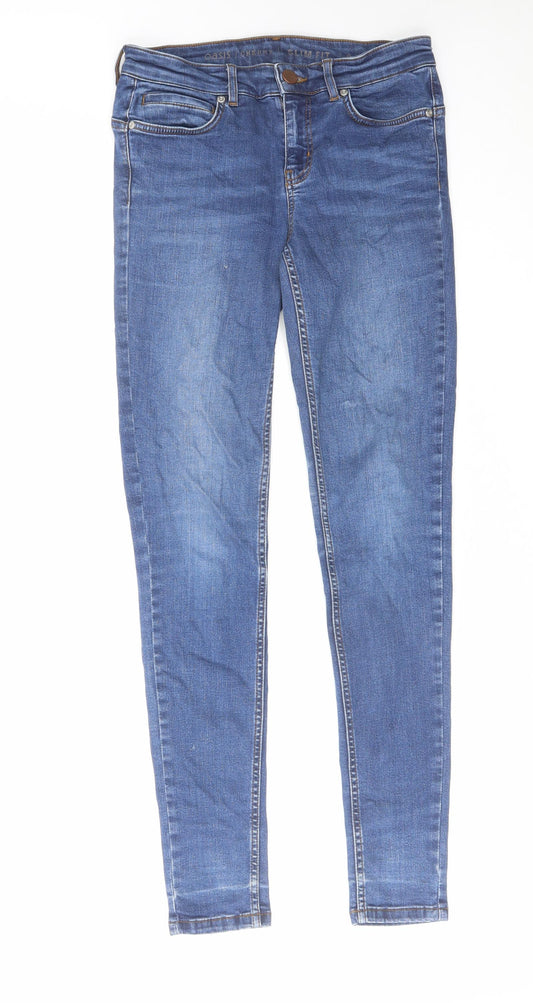 Oasis Womens Blue Cotton Skinny Jeans Size 8 L30 in Slim Zip