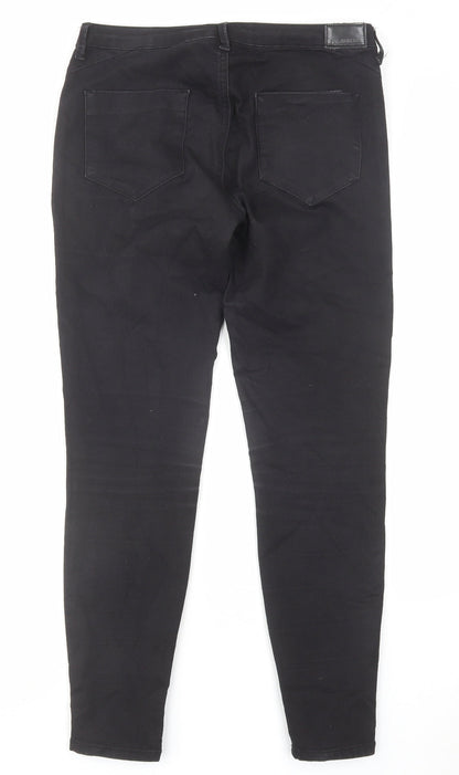 Zara Womens Black Cotton Skinny Jeans Size 10 L27 in Regular Zip