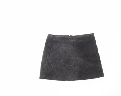 BDG Womens Grey Cotton Mini Skirt Size XS Zip