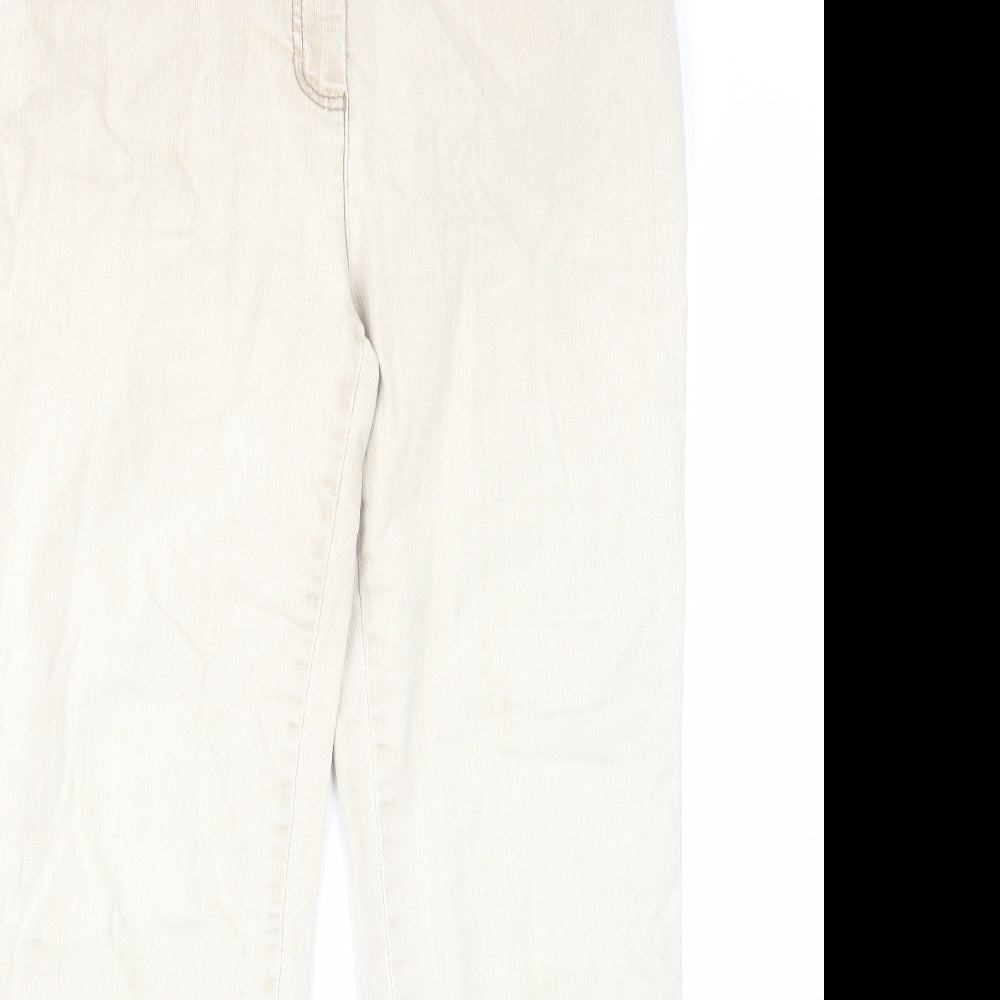 Womens UK Size 14 Bonita Regular Fit Straight Beige Jeans