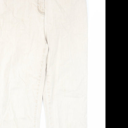 Womens UK Size 14 Bonita Regular Fit Straight Beige Jeans