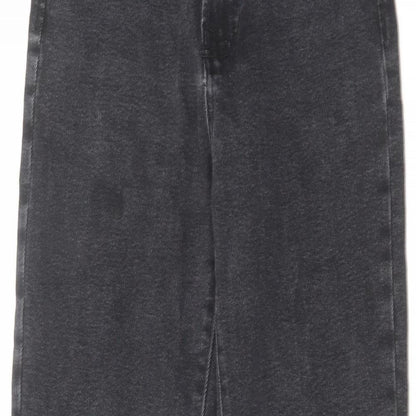 Stradivarius Womens Black Cotton Straight Jeans Size 8 L27 in Regular Zip