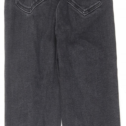 Stradivarius Womens Black Cotton Straight Jeans Size 8 L27 in Regular Zip