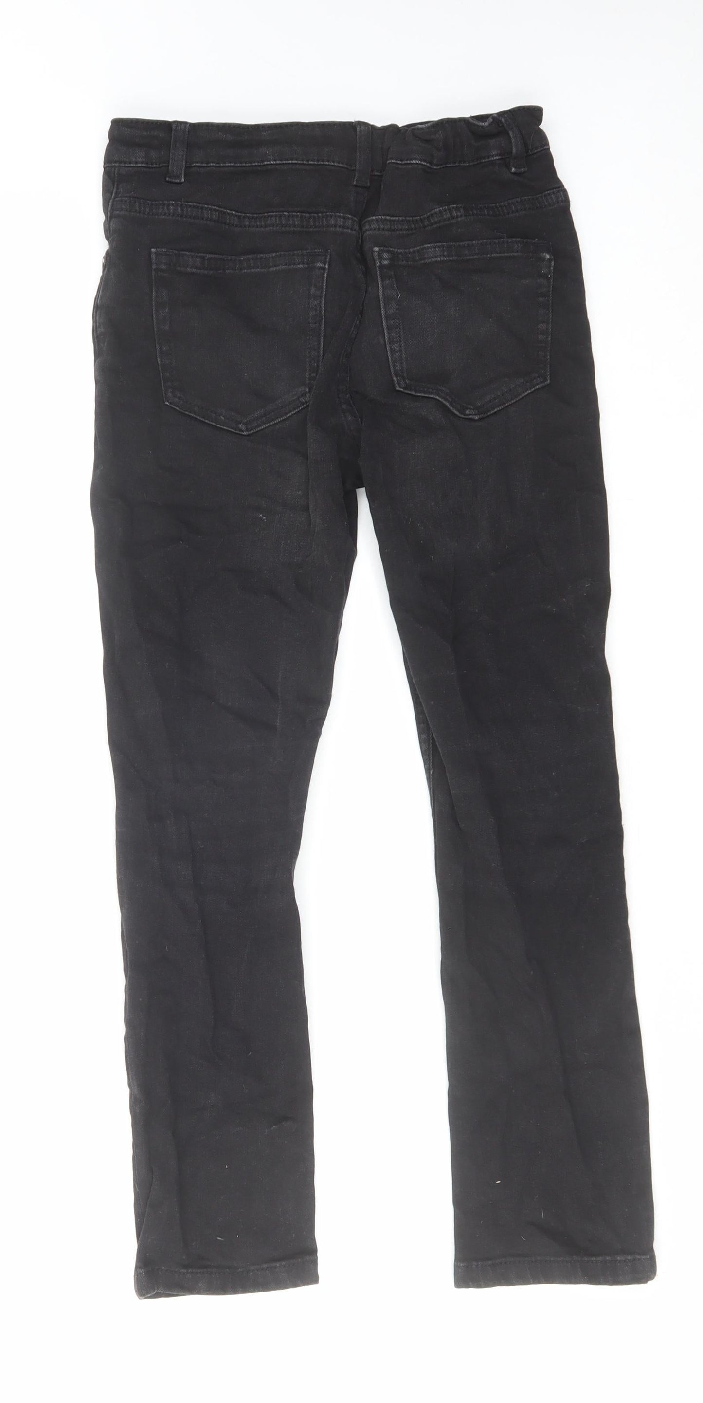 Marks and Spencer Girls Black Cotton Skinny Jeans Size 10-11 Years Regular Zip