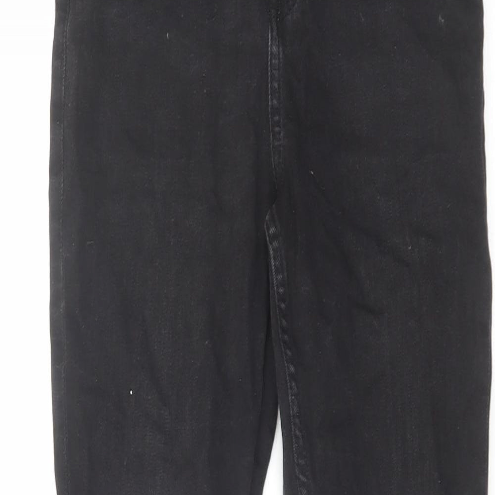 Marks and Spencer Girls Black Cotton Skinny Jeans Size 10-11 Years Regular Zip