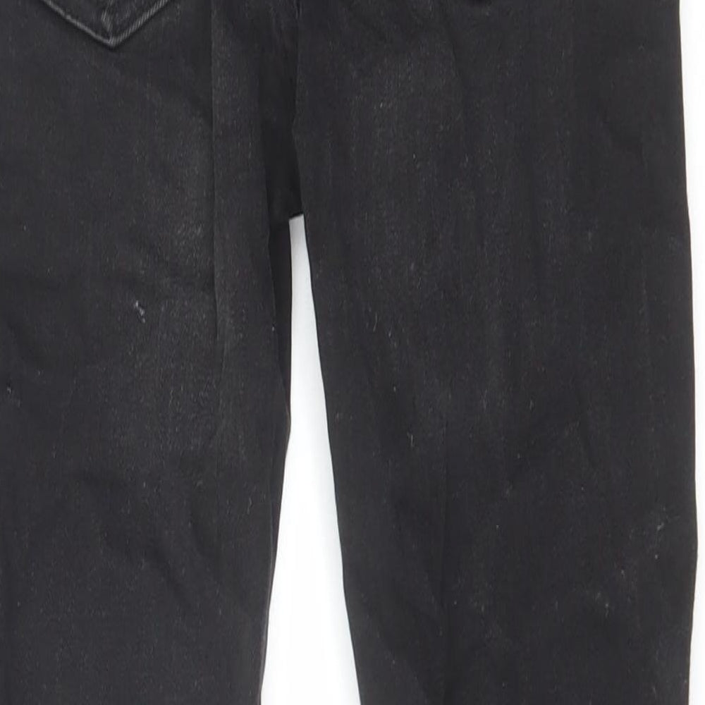 Marks and Spencer Girls Black Cotton Skinny Jeans Size 10-11 Years Regular Zip