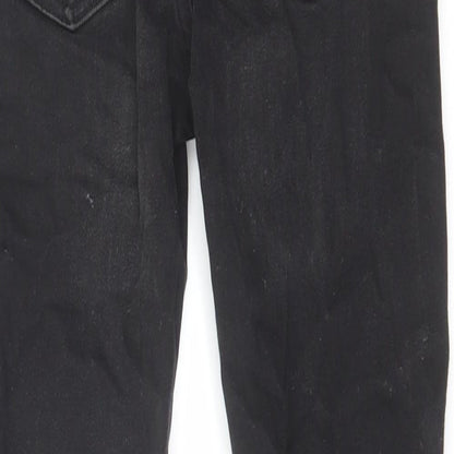 Marks and Spencer Girls Black Cotton Skinny Jeans Size 10-11 Years Regular Zip