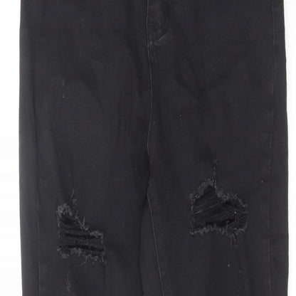 Missguided Womens Black Cotton Skinny Jeans Size 6 L27 in Regular Zip