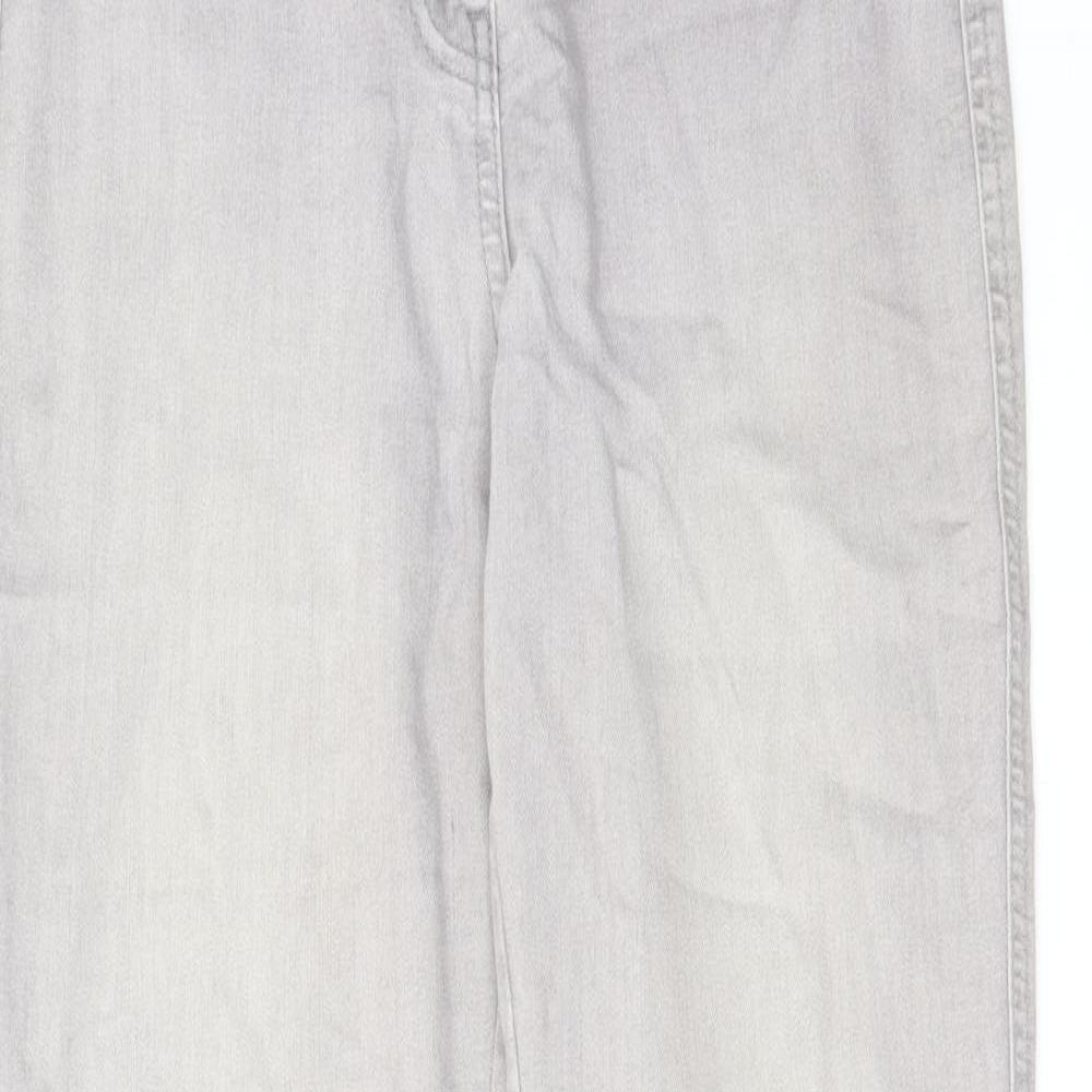 NEXT Womens Grey Cotton Skinny Jeans Size 10 L31 in Regular Zip