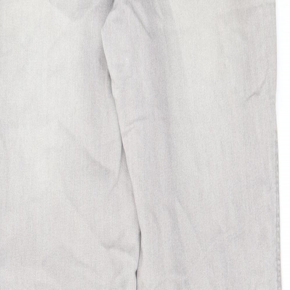 NEXT Womens Grey Cotton Skinny Jeans Size 10 L31 in Regular Zip