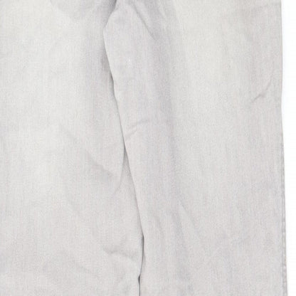 NEXT Womens Grey Cotton Skinny Jeans Size 10 L31 in Regular Zip