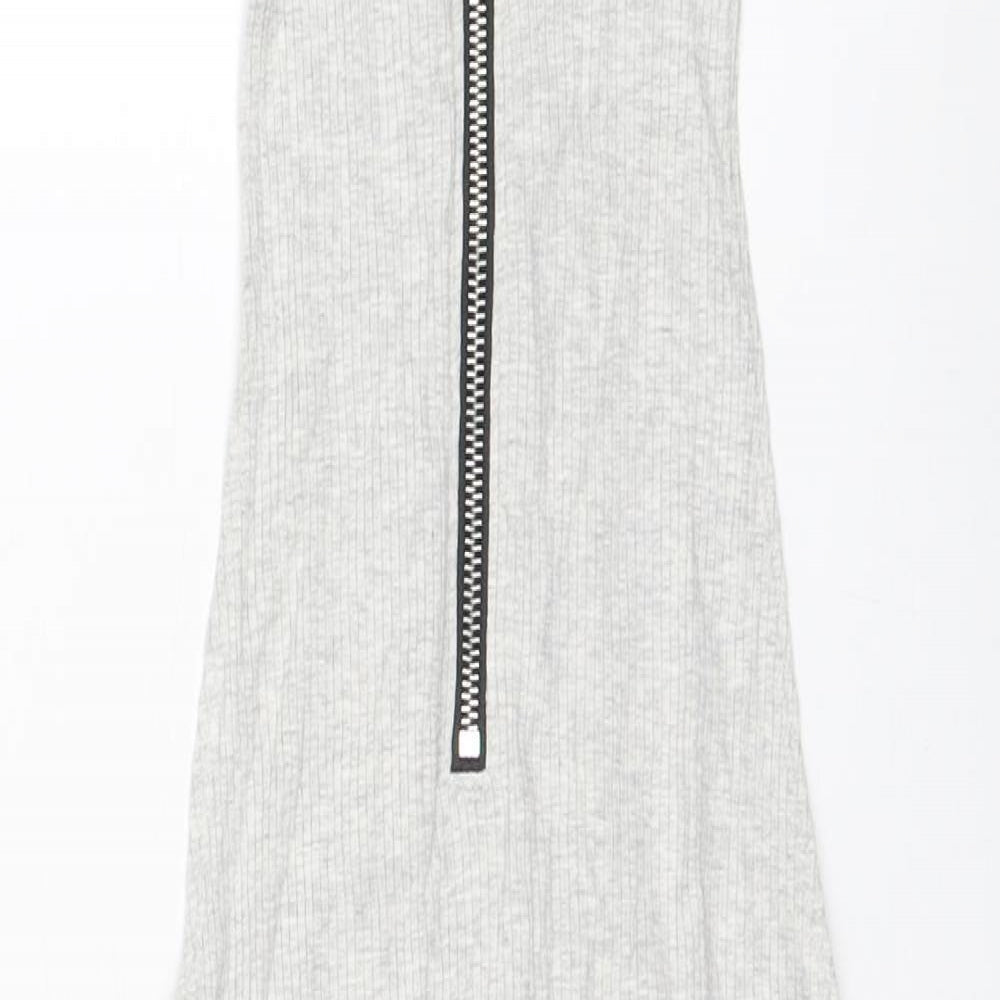 Urban Outfitters Womens Grey Cotton Bodysuit One-Piece Size XS Zip