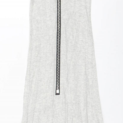 Urban Outfitters Womens Grey Cotton Bodysuit One-Piece Size XS Zip