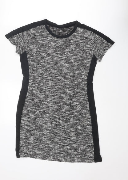 Avenue Womens Black Cotton Mini Size 12 Crew Neck Pullover - Marl