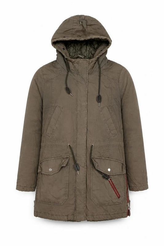 YFL Reserved Womens Brown Parka Coat Size 10 Zip