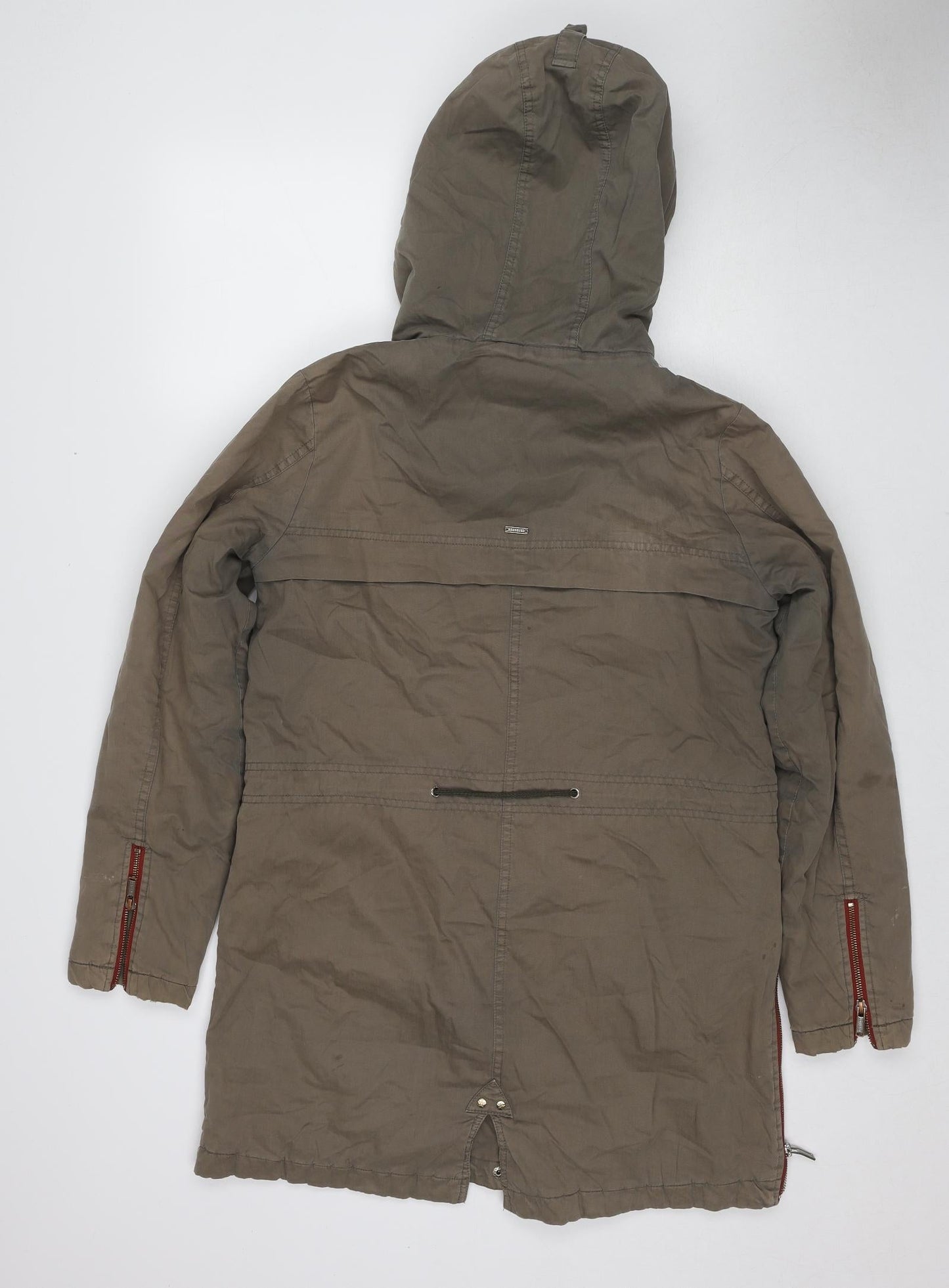 YFL Reserved Womens Brown Parka Coat Size 10 Zip