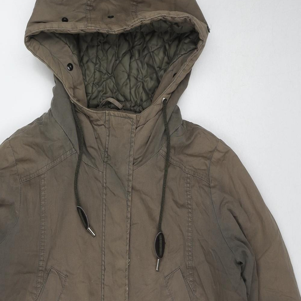 YFL Reserved Womens Brown Parka Coat Size 10 Zip