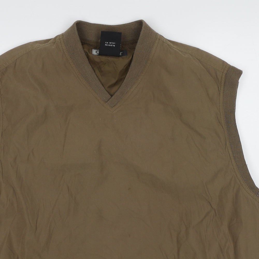 On Tour Mens Brown Polyester Vest Sweatshirt Size L