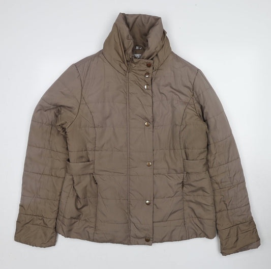Womens UK Size 14 EWM Brown Quilted Coat