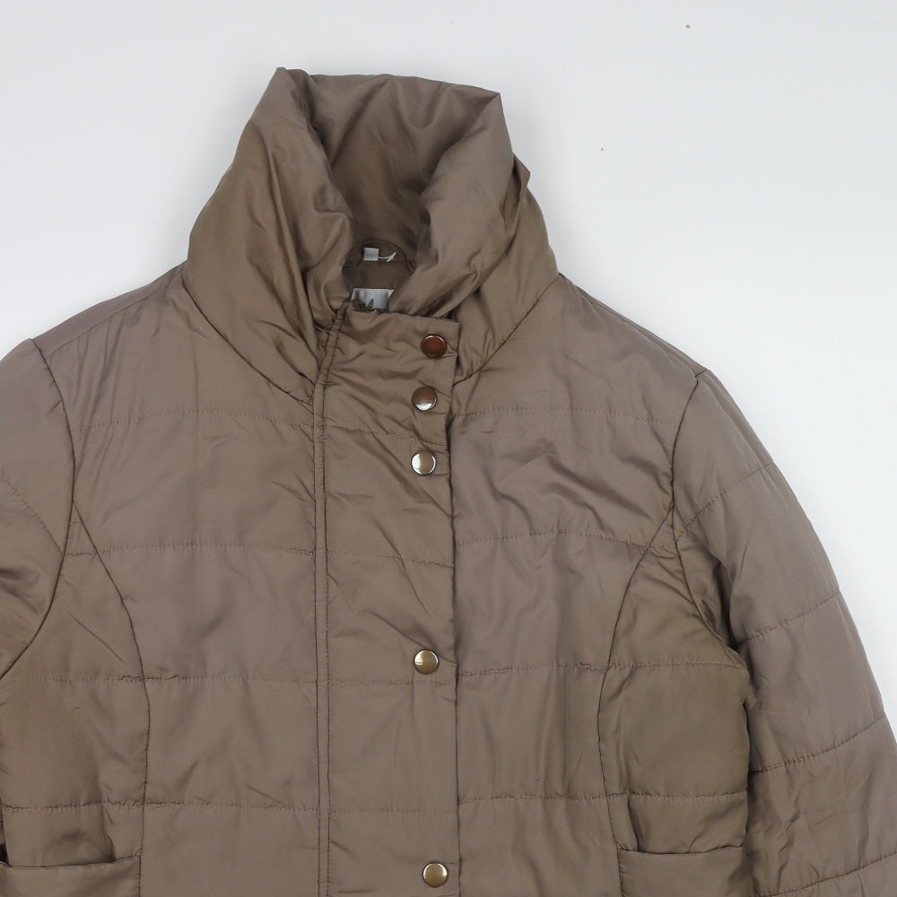 Womens UK Size 14 EWM Brown Quilted Coat